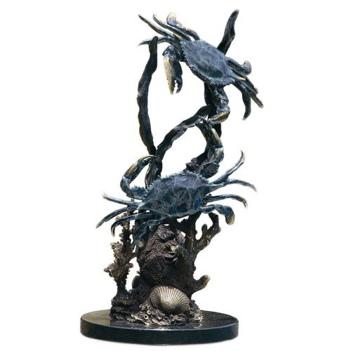 Hand Finished Fighting Blue Point Crabs Statue Main image