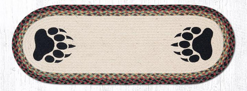 Earth Rugs OP-81 Bear Paw Oval Patch Runner 13" x 36" Main image