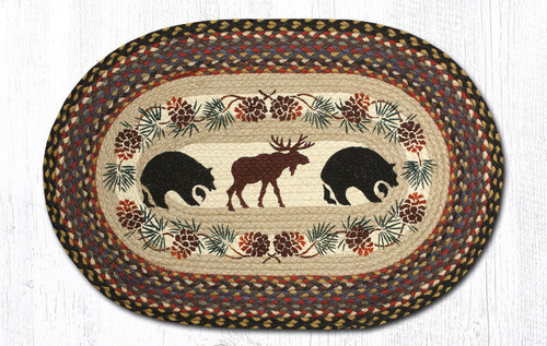 Earth Rugs OP-43 Bear / Moose Oval Patch 20" x 30" Main image