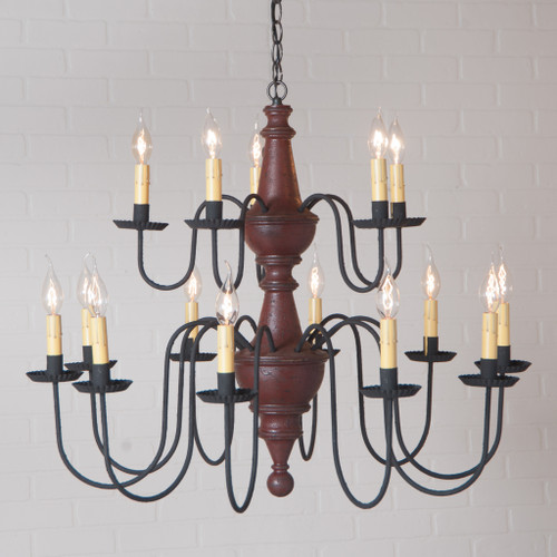 Harrison Two Tier Chandelier in Plantation Red Additional image