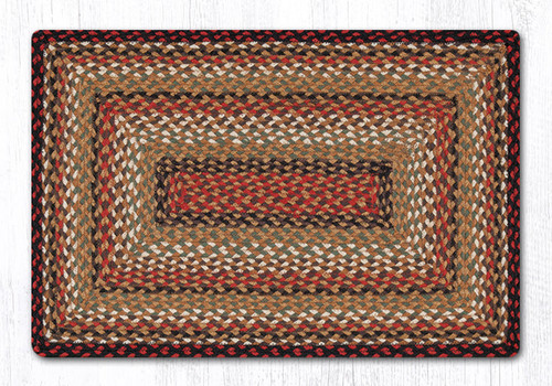 Earth Rugs RC-319 Burgundy / Mustard / Ivory Oblong Braided Rug 20" x 30" Main image