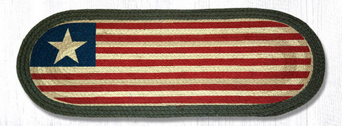 Earth Rugs 1032 Original Flag Oval Patch Runner 13" x 36" Main image