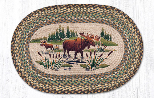 Earth Rugs OP-51 Moose Wading Oval Patch 20" x 30" Main image