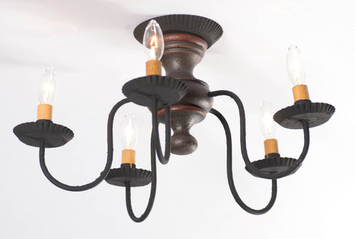 Irvin's Country Tinware Thorndale Ceiling Light in Espresso with Salem Brick Additional image