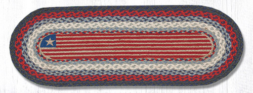 Earth Rugs OP-15 Flag Oval Patch Runner 13" x 36" Main image