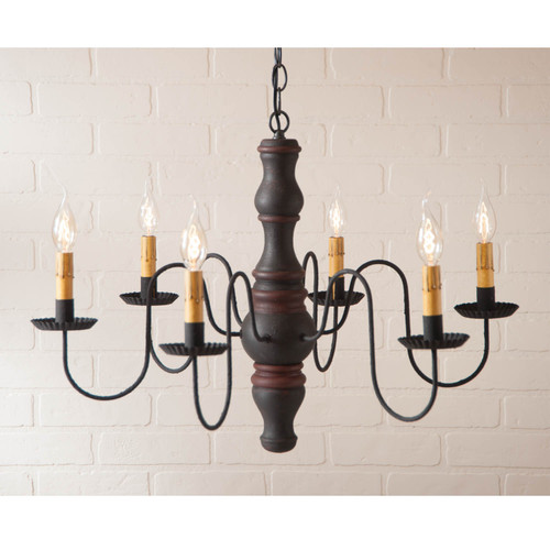 Gettysburg Chandelier in Hartford Black with Red Stripe Additional image