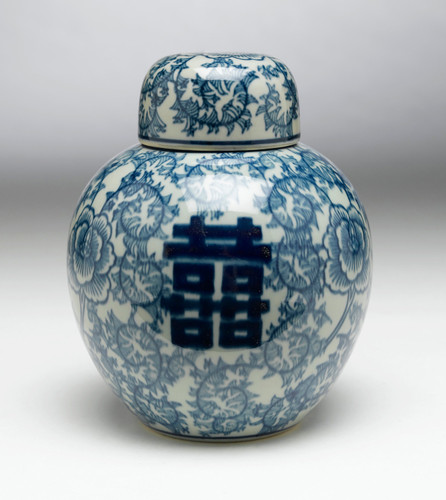 AA Importing 59765 Antiqued Pale Green And Blue Jar With Lid Main image