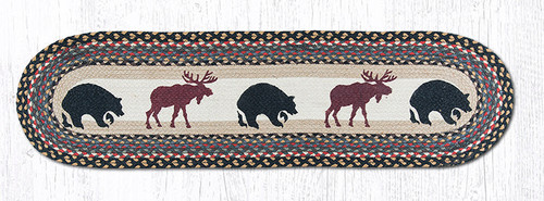 Earth Rugs OP-43 Bear / Moose Oval Patch Runner 13" x 48" Main image