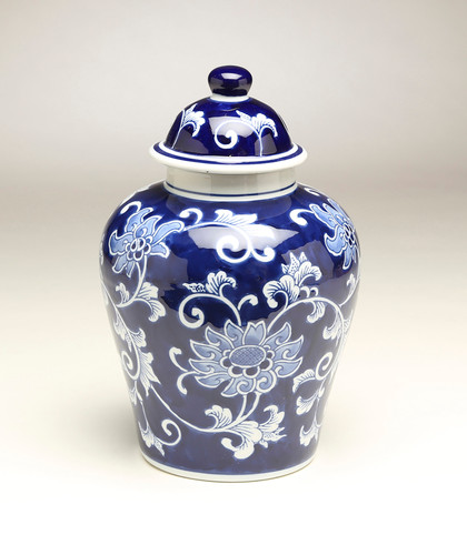 AA Importing 59946 10 Inch Blue & White Ginger Jar Main image