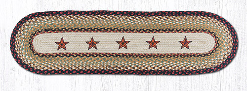 Earth Rugs OP-19 Barn Stars Oval Patch Runner 13" x 48" Main image