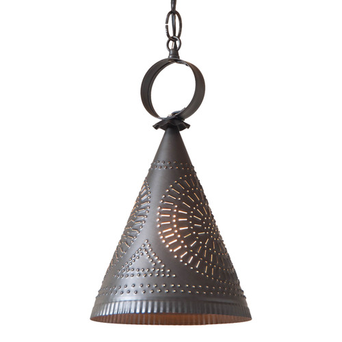 Madison Witch's Hat Pendant in Kettle Black Punched Tin Main image