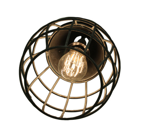 Small Farmhouse Wire Cage Light Pendant in Weathered Zinc Additional image