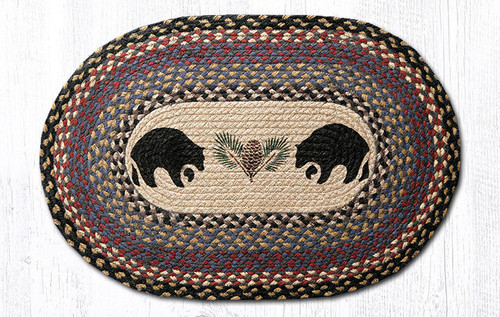 Earth Rugs OP-43 Black Bears Oval Patch 20" x 30" Main image