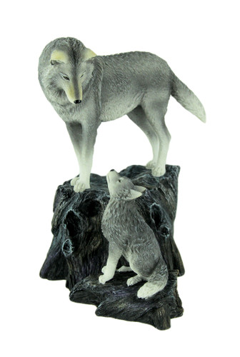 Lisa Parker Guidance Grey Wolf Mother and Child Statue Main image