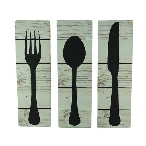Farmhouse Flatware 3 Piece Canvas Wall Print Set Main image