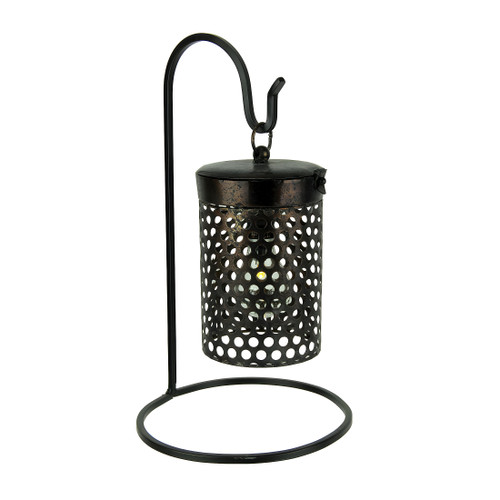 Black Metal Cage Hanging LED Accent Light with Stand Main image