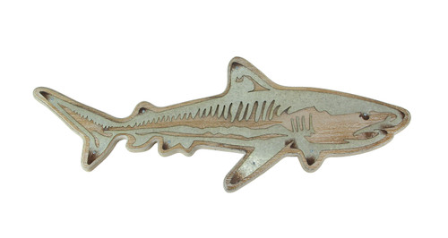 Scratch & Dent Distressed Wood and Galvanized Metal Shark Wall Hanging Main image