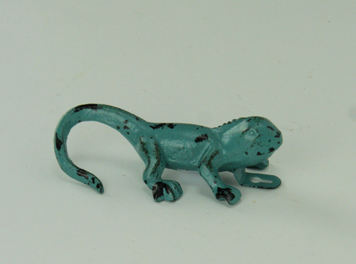 Distressed Green Metal Lizard Wall Hooks Set of 6 Additional image