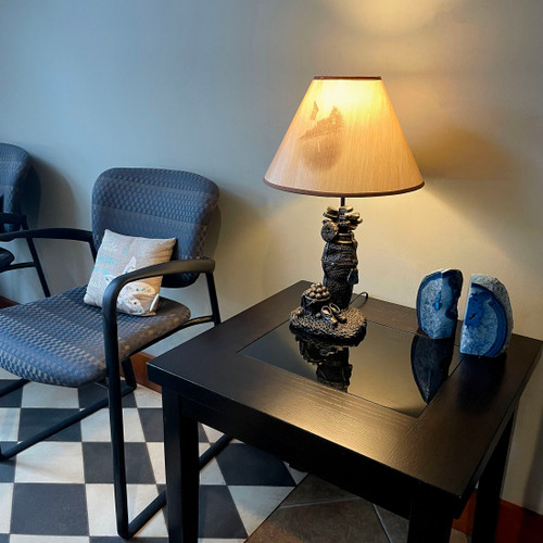 Golf Lovers Tee Time Light Golf Bag Table Lamp with Decorative Beige Shade Main image