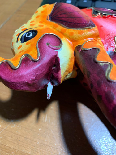 Colorful Hand Crafted Wood Elephant Statue Set of 3 Main image Colorful Hand Crafted Wood Elephant Statue Set of 3 Main image