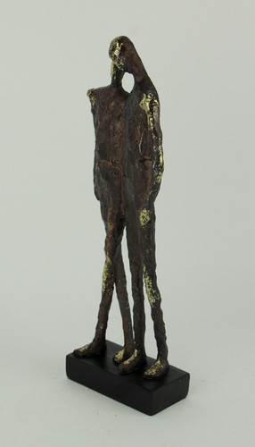 Textured Brown and Metallic Gold Friends Abstract Statue Additional image