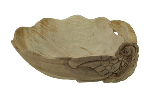Decorative Wooden Sea Turtle Seashell Bowl Main image