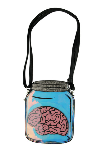 Black and Blue Brain In a Jar Crossbody Body Purse Small Main image