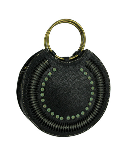 Montana West Cut-Out Collection Round Ring Handle Handbag with Crossbody Strap Main image