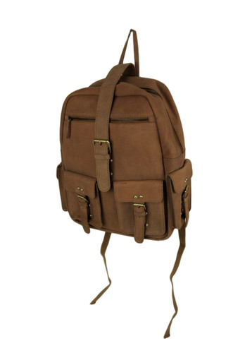 Giromy Samoni Genuine Leather Buckle-Over Backpack with Laptop Storage Main image