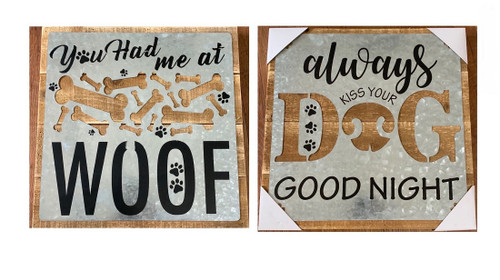 You Had Me at Woof Kiss your Dog 2 Piece Rustic Wall Decor Set Main image