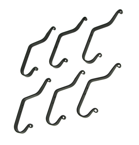 Hand Forged Wrought Iron Wall Hooks Primitive Decor Set of 6 Main image