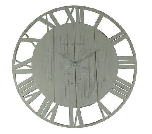 Distressed Cutout Wood Open Frame Oversize Round Wall Clock Main image