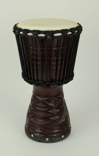 Hand Carved Wood Djembe Hand Drum 16 Inch Tall Additional image