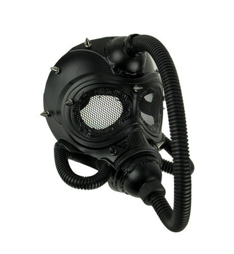 Black Spiked Submarine Diver Steampunk Adult Halloween Costume Mask Main image