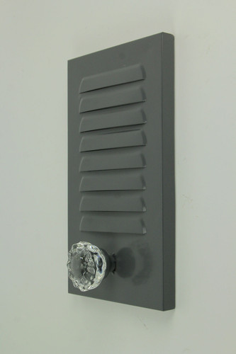 Grey Metal Locker Panel with Acrylic Door Knob Wall Hook Plaques Set of 3 Additional image