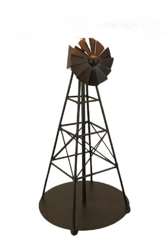 Industrial Farmhouse Rustic Brown Windmill Metal Table Lamp Main image