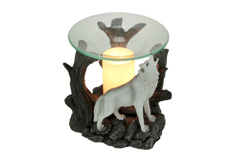 Starlight Symphony Howling White Wolf Electric Essential Oil Burner Aroma Lamp Main image