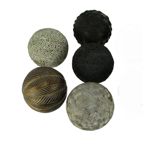 Neutral Assorted Textures 3 Inch Decor Ball Figurines Set of 7 Main image