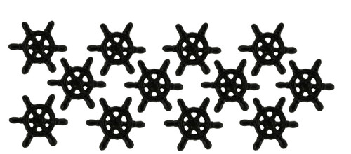 Dark Brown Cast Iron Nautical Ship Wheel Drawer Pulls or Cabinet Knobs Set of 12 Main image