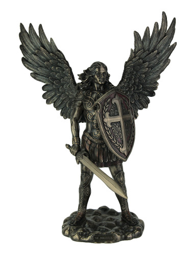 St. Michael the Archangel In Battle Gear Bronze Finish Statue Main image