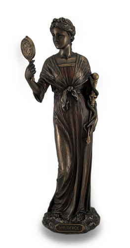 Cardinal Virtue Prudence Bronze Finished Statue Painted Accents Main image