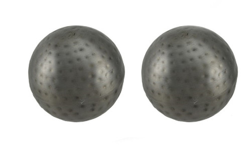 2 Piece Antique Silver Finish Dimpled Metal Decor Ball Set 4 Inch Main image