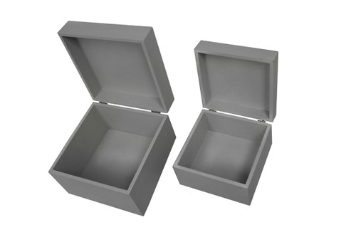 Pair of Glossy White Decorative Boxes With Blue Agate Accents Additional image