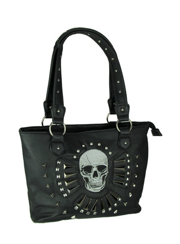 Multi Studded Stitched On Skull Concealed Carry Purse Main image