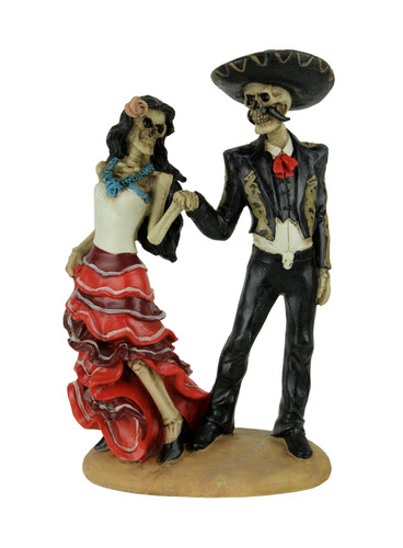 Dancing Skeletons Mariachi Man and Woman Statue Main image