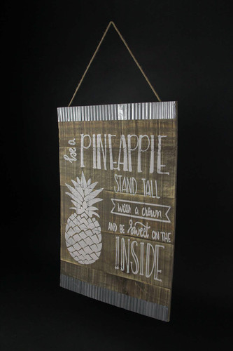 24 Inch Rustic Wood Pineapple Wall Hanging Inspirational Sign Decor Plaque Art Additional image