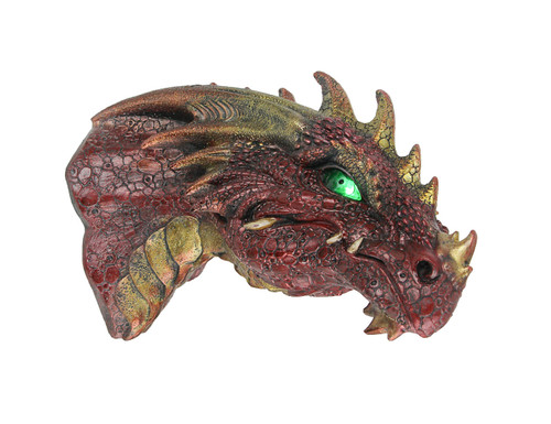 Red Dragon Head Wall Mounted Sculpture With LED Lighted Eyes Main image