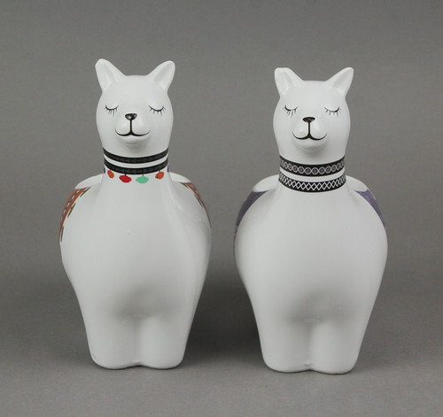 Set of 2 Adorable Hand Painted Llama Dolomite Ceramic Mini Planters Additional image
