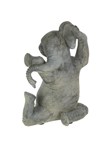 Amazingly Limber Elephant Yoga Seated Pose Tabletop Statue 9 Inches High Main image