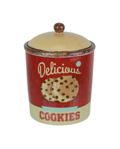 Antiqued Finish Ceramic Cookie Jar Food Safe Sealed Lid Main image
